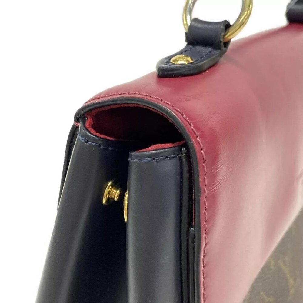 100% Authentic LOUIS VUITTON Cluny BB Monogram Bordeaux Navy Handbag 1063-102624 - Picture 9 of 14